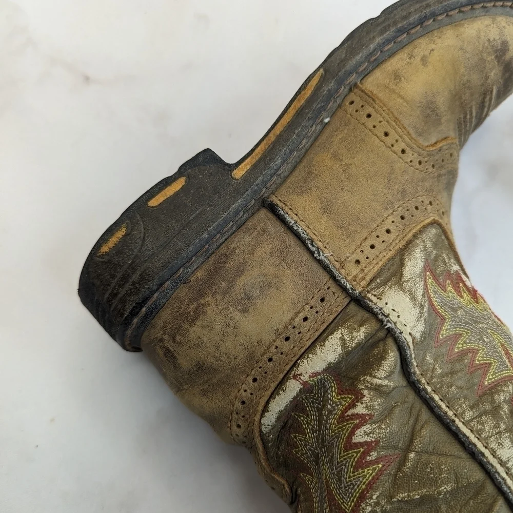 Ariat Boot Boys 3 Workhog Western Cowboy Cowgirl Kid Youth Brown Leather 1007836